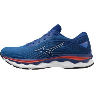 imageMizuno Mens Wave Sky 6 Running ShoeMulticoloured Turkishsea Wht Chtomato