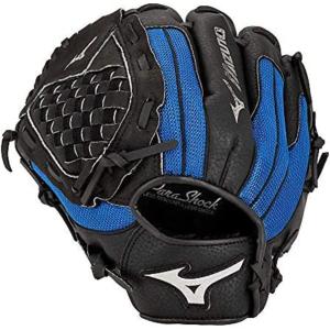 imageMizuno Prospect PowerClose Youth Baseball Glove Series I VFlex Notch I Parashock Palm Pad I Buttersoft LinerBlackRoyalTartan Flex Web