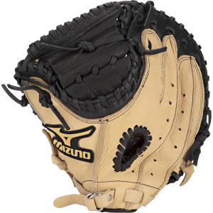 imageMizuno Prospect PowerClose Youth Baseball Glove Series I VFlex Notch I Parashock Palm Pad I Buttersoft LinerBlackTanCatchers Mitt