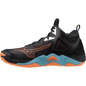 imageMizuno UnisexAdult Wave Momentum 3 Mid Unisex Volleyball ShoeNeon Flame