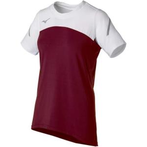 imageMizuno Womens Techno VII Short Sleeve Volleyball JerseyCardinalwhite