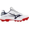 imageMizuno Boys Cushionrevo Diamond Jr TPU Spike Baseball CleatWhitenavy