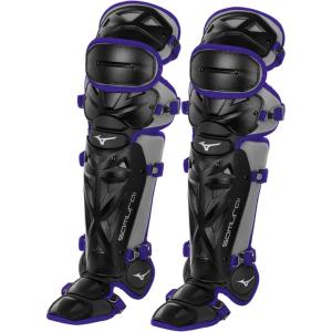 imageMizuno Adult Samurai Baseball Shin GuardsBlackPurple
