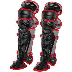 imageMizuno Adult Samurai Baseball Shin GuardsBlackRed