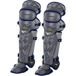 imageMizuno Adult Samurai Baseball Shin GuardsGreyNavy
