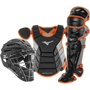 imageMizuno Mizuno Adult Samurai Baseball Boxed Catchers Gear SetBlackOrange