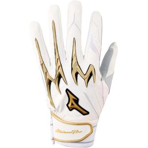 imageMizuno Pro PowerArc Baseball Batting GloveWhiteGold
