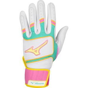 imageMizuno Pro Select Adult Baseball Batting GloveWhiteTeal