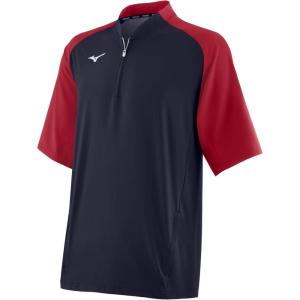 imageMizuno Boys Youth Gametime Short Sleeve Hitting JacketNavyred