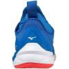 imageMizuno Womens 2 Wave Luminous Volleyball ShoeFrench Blue White Ignition Red