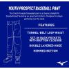 imageMizuno boys Youth Prospect Baseball PantGrey