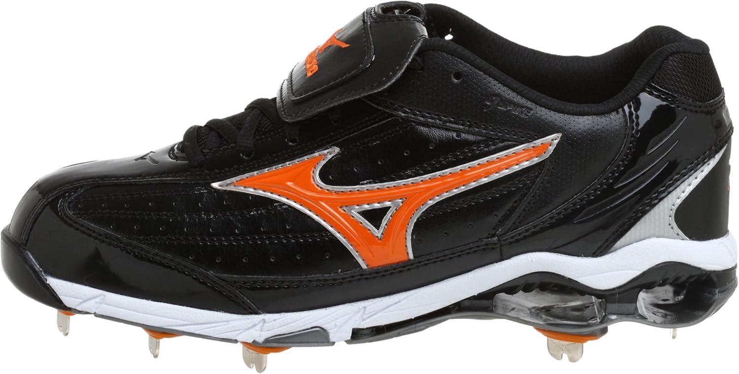imageMizuno Mens 9 Spike Classic G5 Low Baseball CleatBlackOrange