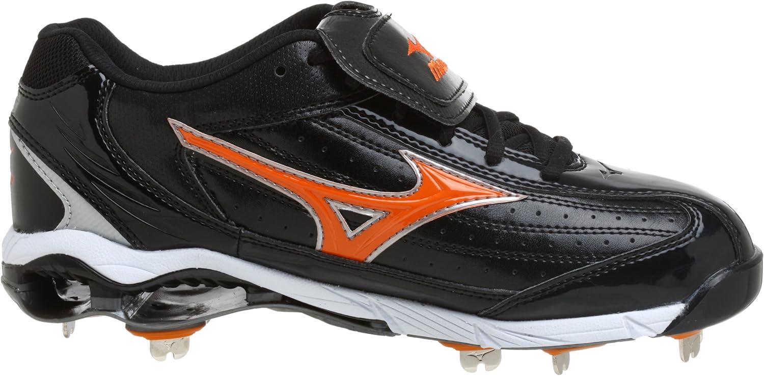 imageMizuno Mens 9 Spike Classic G5 Low Baseball CleatBlackOrange