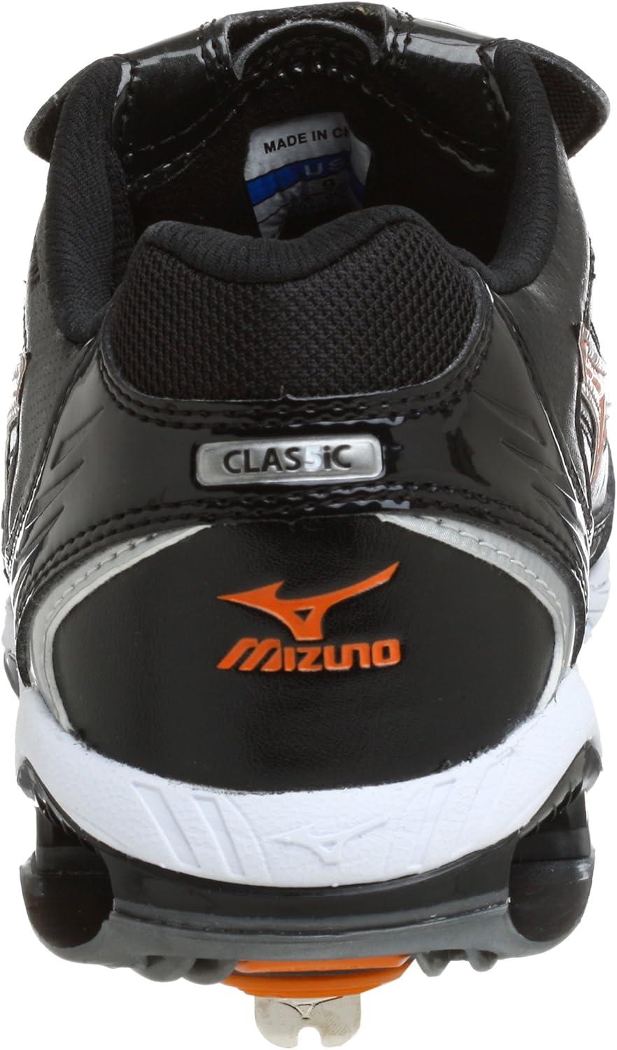 imageMizuno Mens 9 Spike Classic G5 Low Baseball CleatBlackOrange