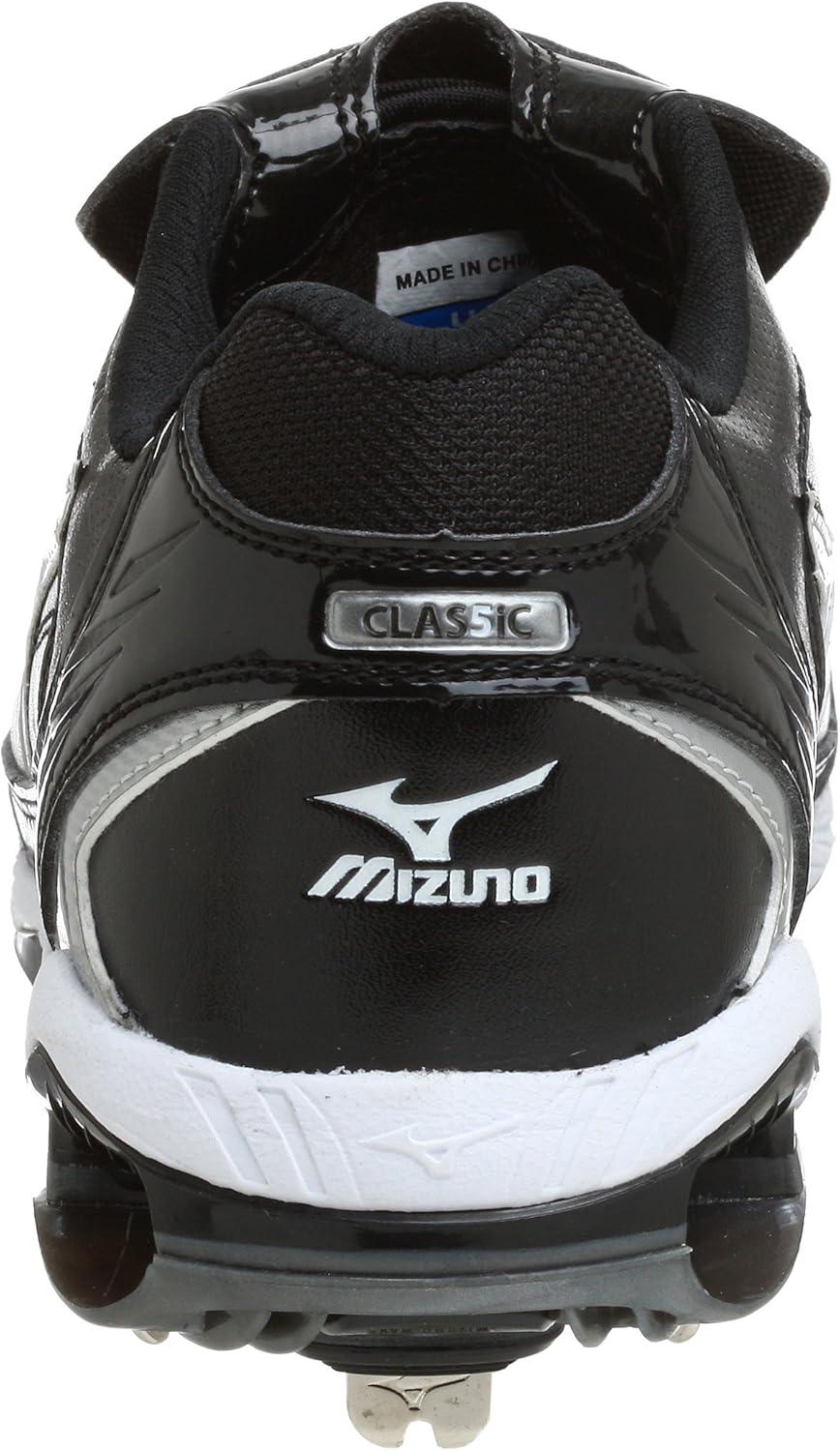 imageMizuno Mens 9 Spike Classic G5 Low Baseball CleatBlackWhite