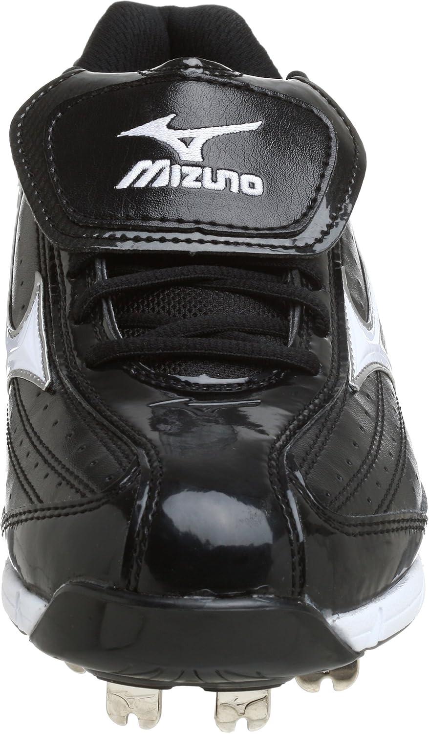 imageMizuno Mens 9 Spike Classic G5 Low Baseball CleatBlackWhite