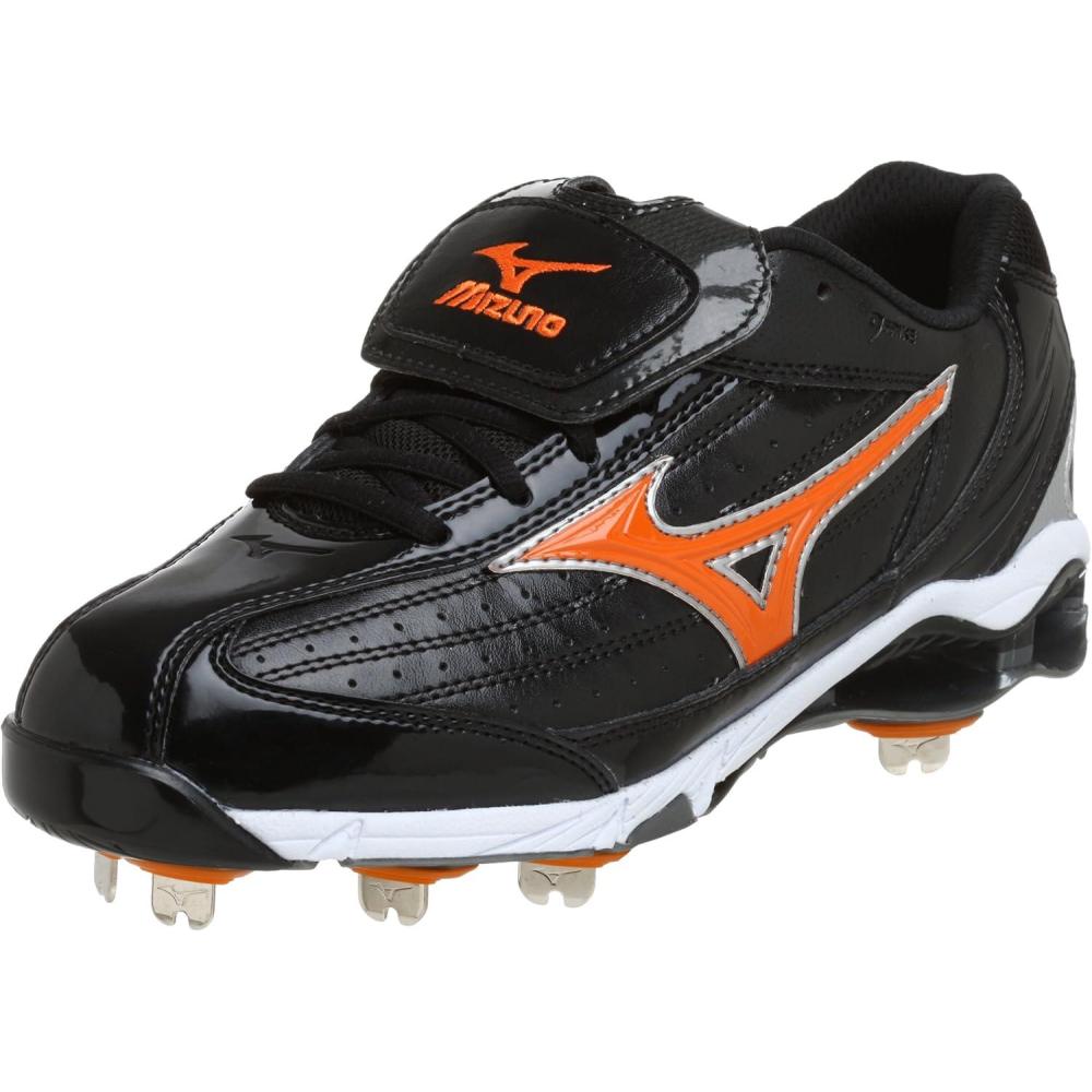 imageMizuno Mens 9 Spike Classic G5 Low Baseball CleatBlackOrange