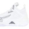 imageMizuno UnisexAdult Wave Momentum 3 Mid Unisex Volleyball ShoeWhite X Gray X Silver