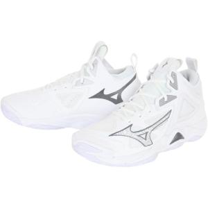 imageMizuno UnisexAdult Wave Momentum 3 Mid Unisex Volleyball ShoeWhite X Gray X Silver