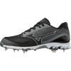 imageMizuno Mens 9Spike Dominant IC Low Metal Baseball Cleat Athletic ShoeCharcoalBlack