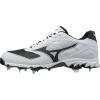 imageMizuno Mens 9Spike Dominant IC Low Metal Baseball Cleat Athletic ShoeWhiteBlack