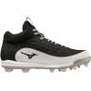 imageMizuno Mens Ambition 3 Mid TPU Molded Baseball CleatBlackWhite