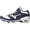 imageMizuno Mens Dominant Ic Mid Baseball ShoeNavy White
