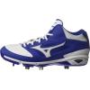 imageMizuno Mens Dominant Ic Mid Baseball ShoeRoyal White
