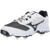 imageMizuno Mens 9Spike Dominant IC Low Metal Baseball Cleat Athletic ShoeWhiteBlack