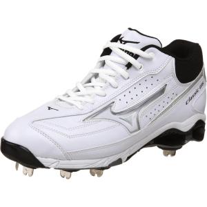 imageMizuno Mens 9Spike Classic G6 Mid Switch Baseball CleatWhiteBlack