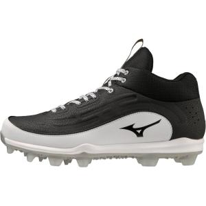 imageMizuno Mens Ambition 3 Mid TPU Molded Baseball CleatBlackWhite