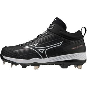 imageMizuno Womens Sweep 6 Mid Softball ShoeBlackWhite