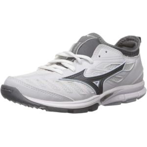 imageMizuno womens Players Trainer 2 Womens Fastpitch Softball Turf ShoeWhiteGrey