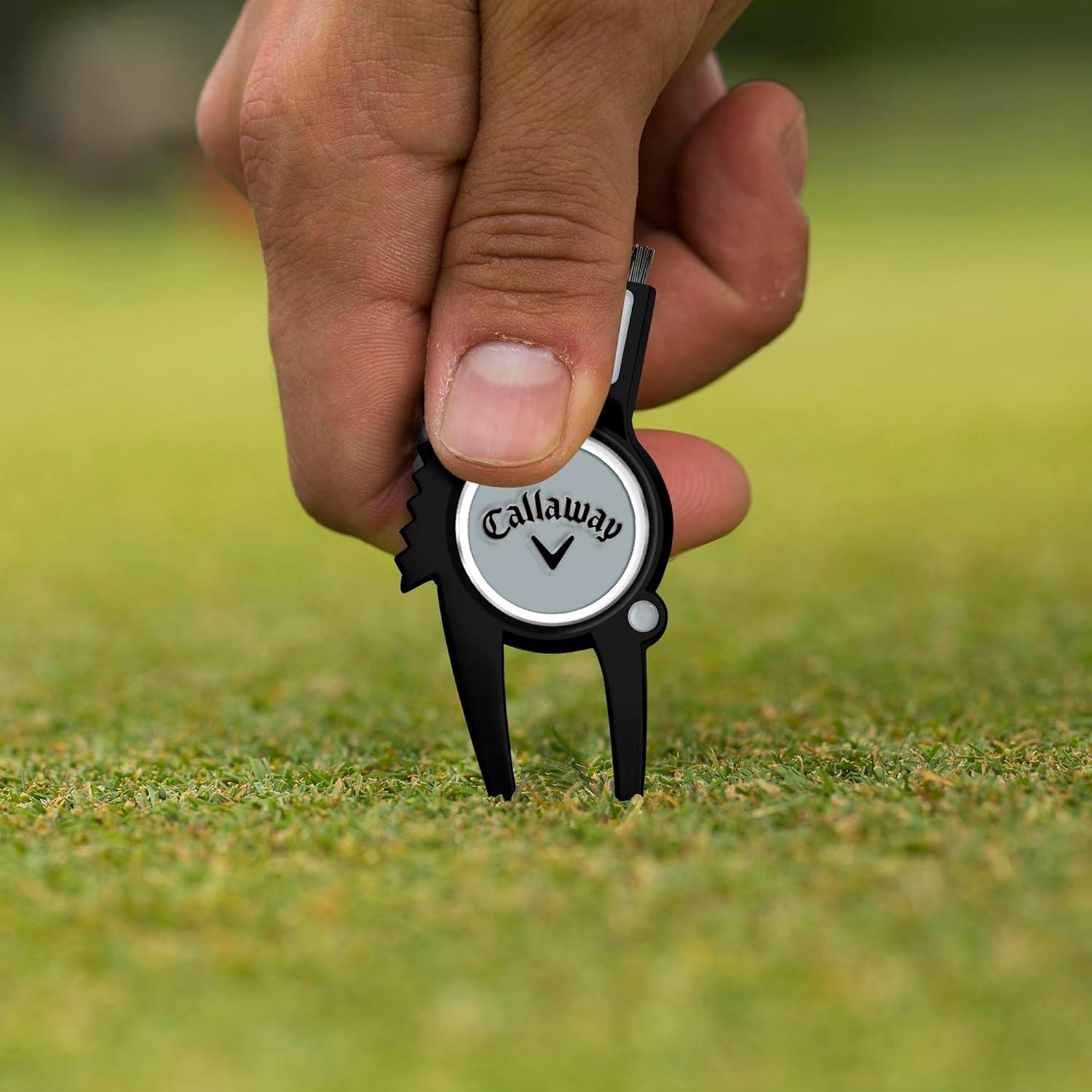 Callaway 4-in-1 Golf Divot Repair Tool(Black/Silver) - Callaway