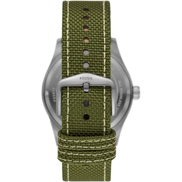 imageFossil Defender Mens SolarPowered Stainless Steel WatchSilver Green