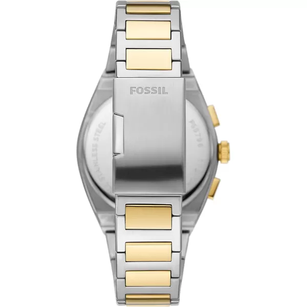 imageFossil Everett Mens Watch with Stainless Steel or Leather BandSilverGold