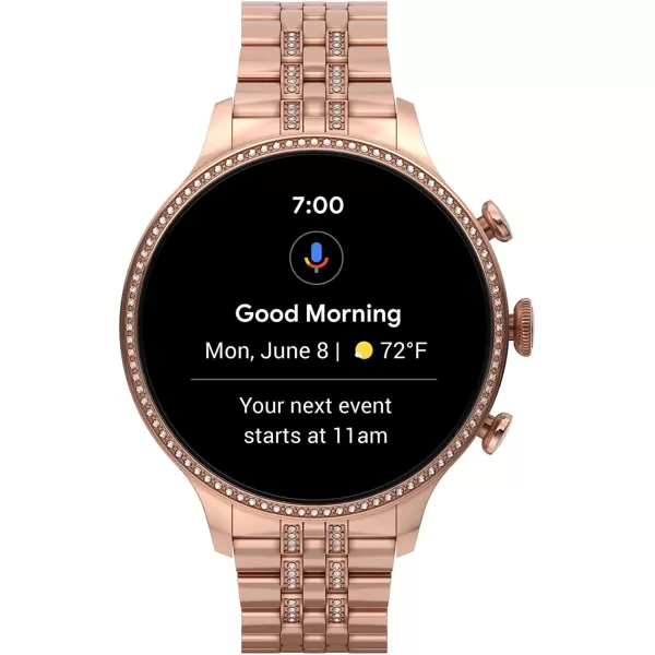 imageFossil Gen 6 42mm Touchscreen Smartwatch with Alexa BuiltIn Heart Rate Blood Oxygen Activity Tracking GPS Speaker Smartphone NotificationsRose Gold