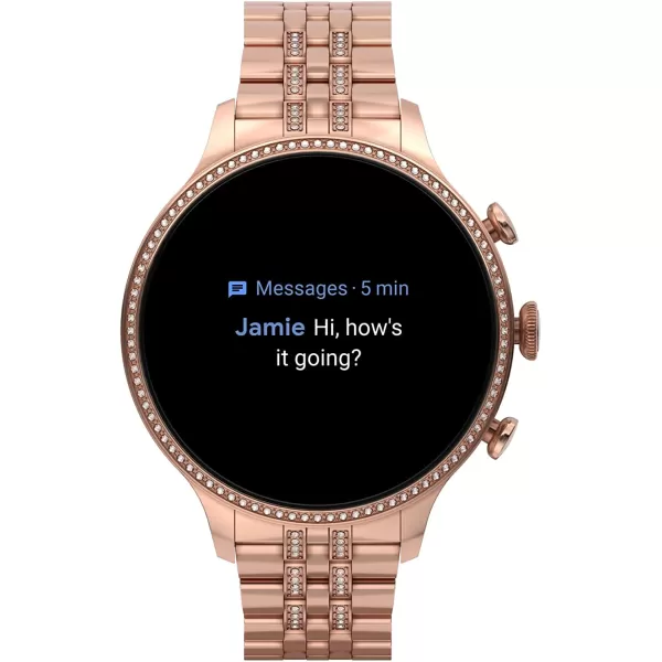 imageFossil Gen 6 42mm Touchscreen Smartwatch with Alexa BuiltIn Heart Rate Blood Oxygen Activity Tracking GPS Speaker Smartphone NotificationsRose Gold