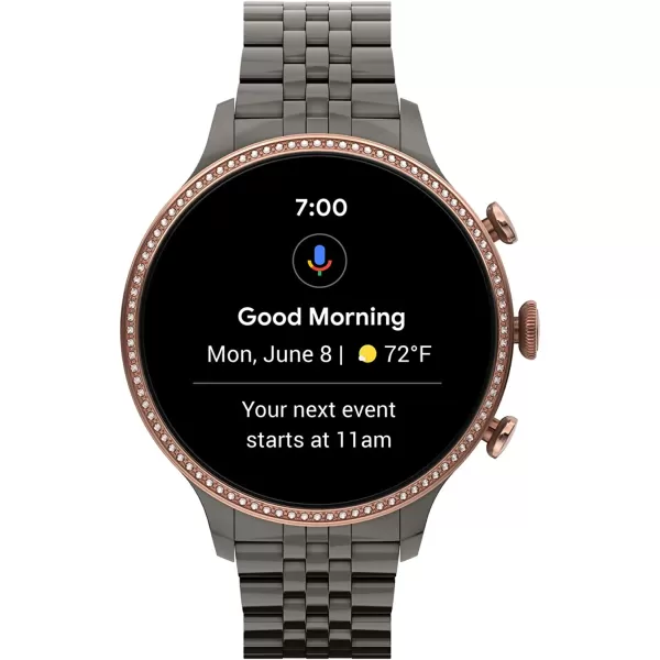 imageFossil Gen 6 42mm Touchscreen Smartwatch with Alexa BuiltIn Heart Rate Blood Oxygen Activity Tracking GPS Speaker Smartphone NotificationsRose GoldGunmetal