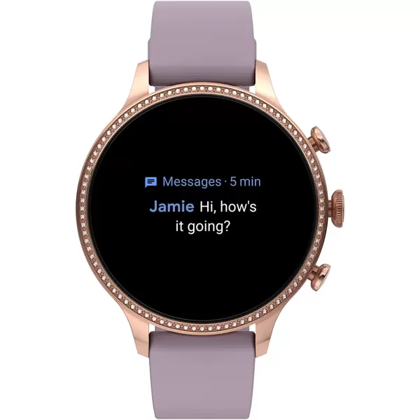 imageFossil Gen 6 42mm Touchscreen Smartwatch with Alexa BuiltIn Heart Rate Blood Oxygen Activity Tracking GPS Speaker Smartphone NotificationsRose GoldPurple