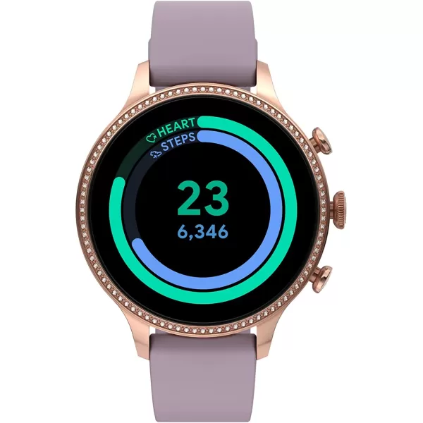 imageFossil Gen 6 42mm Touchscreen Smartwatch with Alexa BuiltIn Heart Rate Blood Oxygen Activity Tracking GPS Speaker Smartphone NotificationsRose GoldPurple