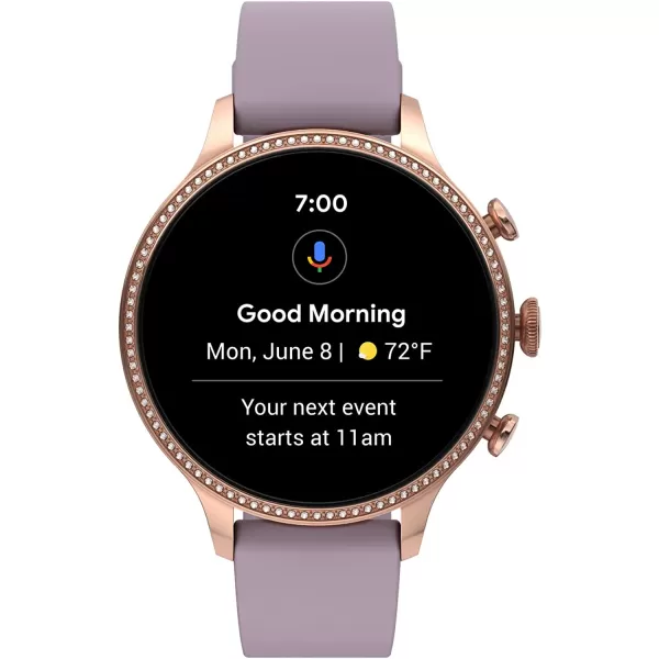 imageFossil Gen 6 42mm Touchscreen Smartwatch with Alexa BuiltIn Heart Rate Blood Oxygen Activity Tracking GPS Speaker Smartphone NotificationsRose GoldPurple