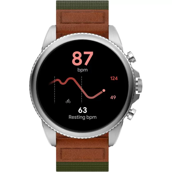 imageFossil Gen 6 44mm Touchscreen Smartwatch limited time discount SilverOliveBrown