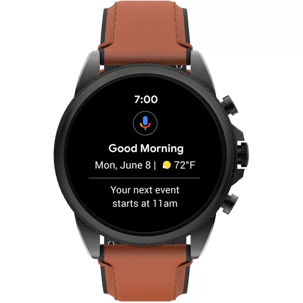 imageFossil Gen 6 44mm Touchscreen Smartwatch with Alexa BuiltIn Heart Rate Blood Oxygen Activity Tracking GPS Speaker Smartphone NotificationsBlackBrown