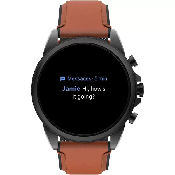 imageFossil Gen 6 44mm Touchscreen Smartwatch with Alexa BuiltIn Heart Rate Blood Oxygen Activity Tracking GPS Speaker Smartphone NotificationsBlackBrown