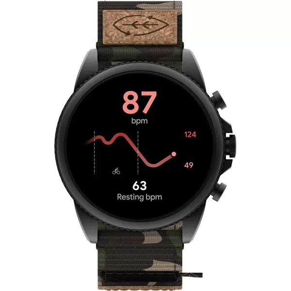 imageFossil Gen 6 44mm Touchscreen Smartwatch with Alexa BuiltIn Heart Rate Blood Oxygen Activity Tracking GPS Speaker Smartphone NotificationsBlackCamo