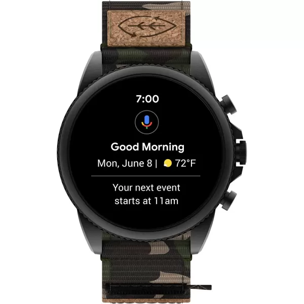 imageFossil Gen 6 44mm Touchscreen Smartwatch with Alexa BuiltIn Heart Rate Blood Oxygen Activity Tracking GPS Speaker Smartphone NotificationsBlackCamo