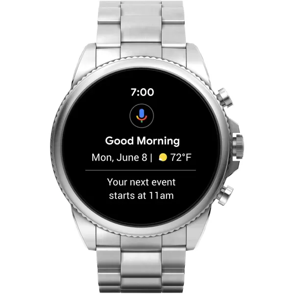 imageFossil Gen 6 44mm Touchscreen Smartwatch with Alexa BuiltIn Heart Rate Blood Oxygen Activity Tracking GPS Speaker Smartphone NotificationsSilver