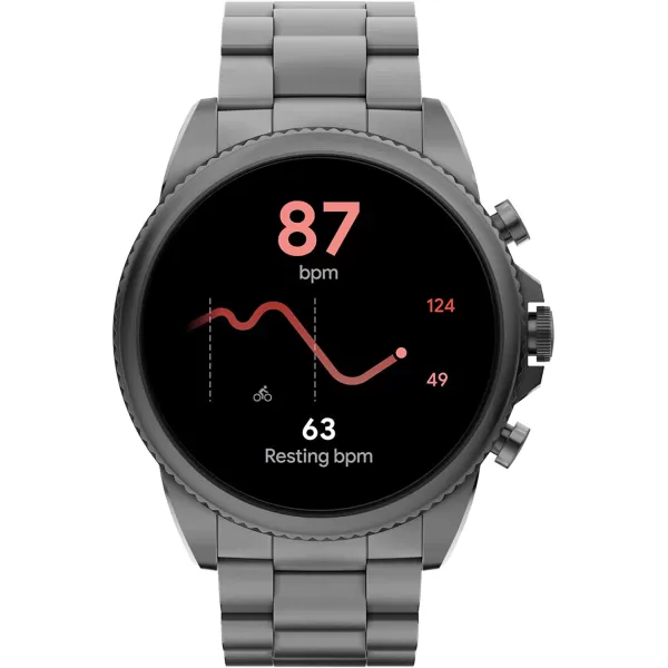 imageFossil Gen 6 44mm Touchscreen Smartwatch with Alexa BuiltIn Heart Rate Blood Oxygen Activity Tracking GPS Speaker Smartphone NotificationsSmoke