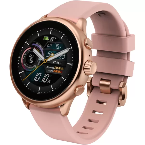 imageFossil Gen 6 44mm Wellness Edition Touchscreen Smartwatch with Alexa BuiltIn Heart Rate Blood Oxygen Activity Tracking GPS Speaker Smartphone NotificationsRose GoldBlush